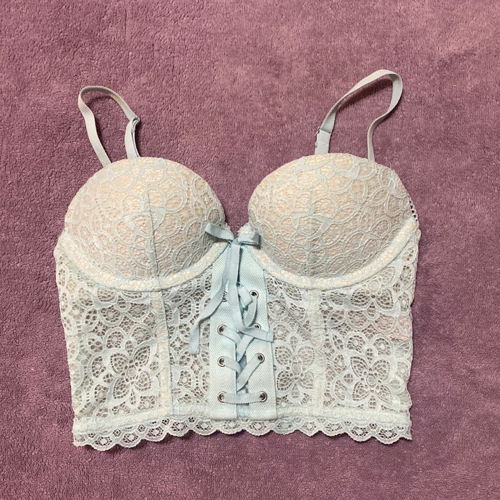 Victoria secret lace corset zip up bra. Size 32B